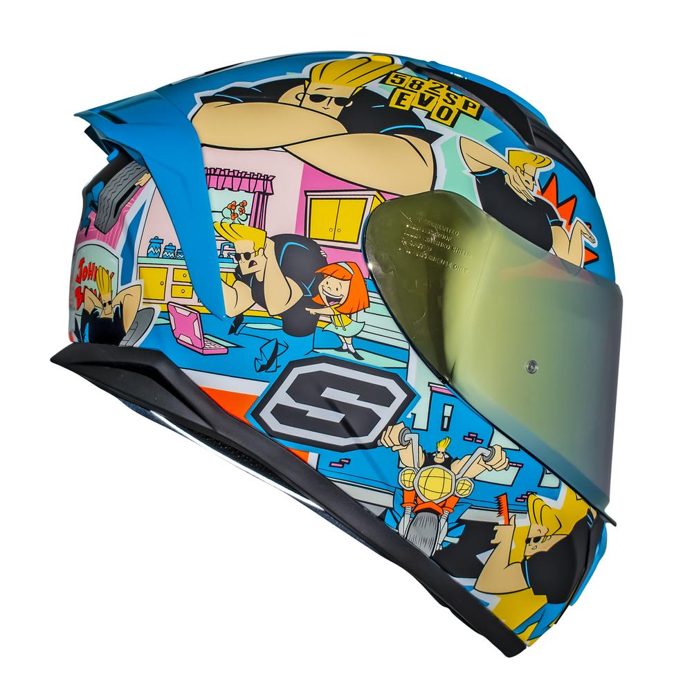 Foto 2 pulgar | Casco Para Motociclista Talla Xl Integral Johnny Bravo Shaft