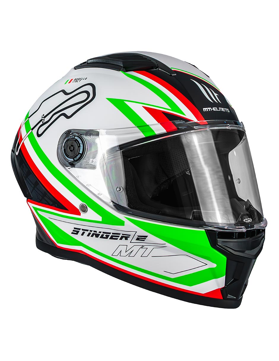 Foto 2 pulgar | Casco Moto Mt Helmets Stinger 2 Grand Prix A6 Italia Ece2206