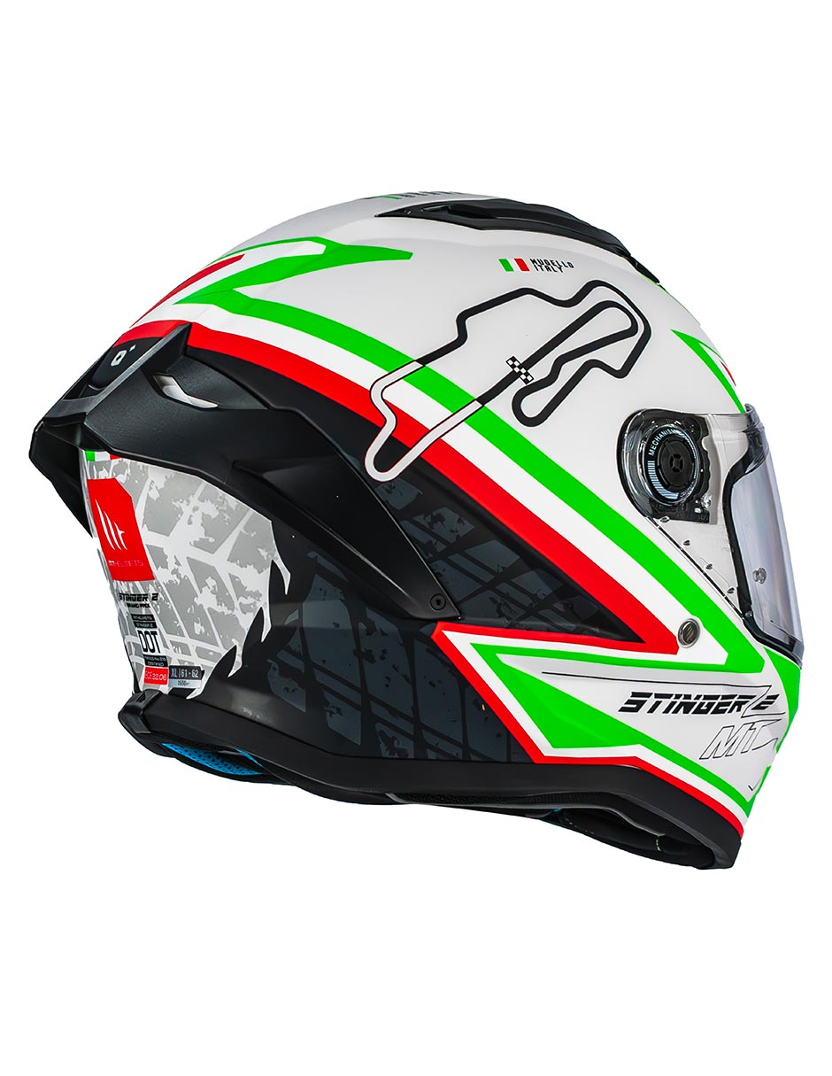 Foto 4 pulgar | Casco Moto Mt Helmets Stinger 2 Grand Prix A6 Italia Ece2206