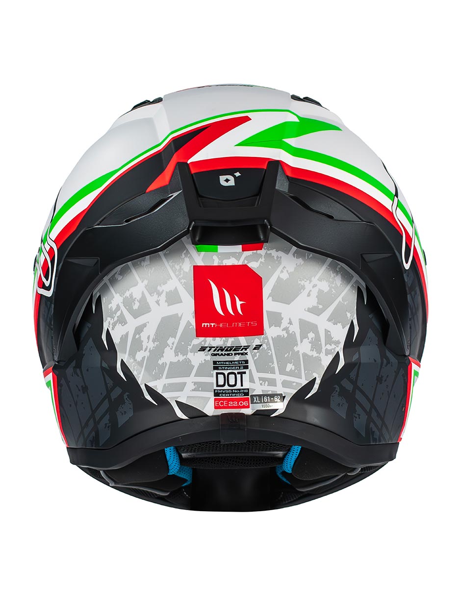 Foto 5 pulgar | Casco Moto Mt Helmets Stinger 2 Grand Prix A6 Italia Ece2206