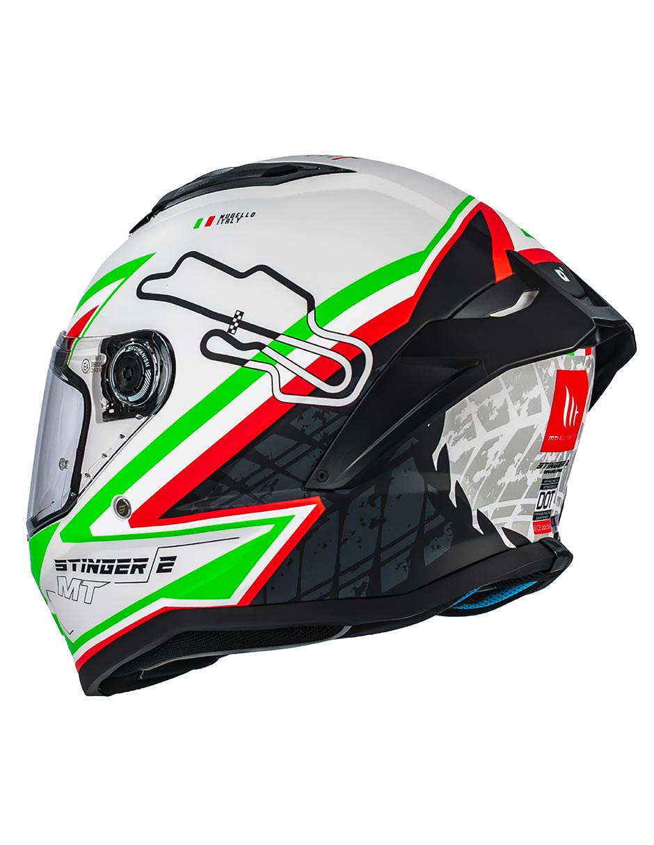 Foto 6 pulgar | Casco Moto Mt Helmets Stinger 2 Grand Prix A6 Italia Ece2206