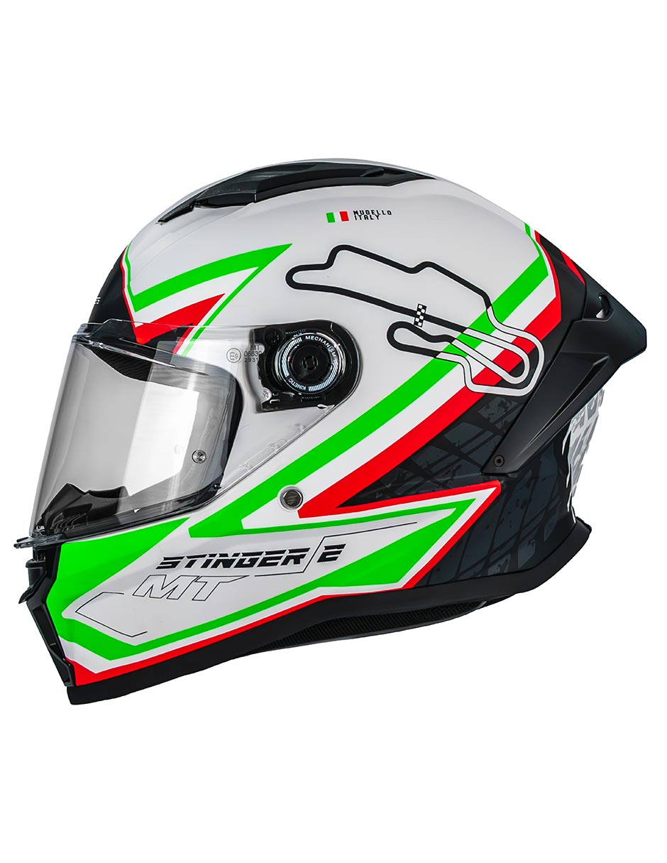 Foto 7 pulgar | Casco Moto Mt Helmets Stinger 2 Grand Prix A6 Italia Ece2206