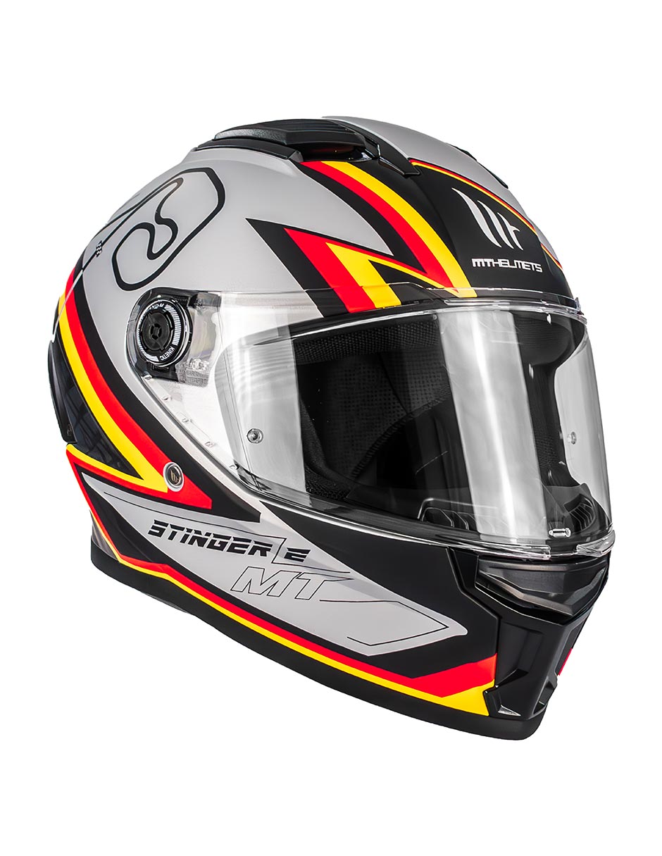 Foto 2 pulgar | Casco Moto Mt Helmets Stinger 2 Grand Prix Alemania Ece2206