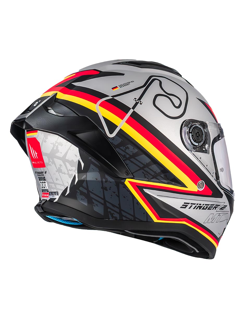 Foto 4 pulgar | Casco Moto Mt Helmets Stinger 2 Grand Prix Alemania Ece2206