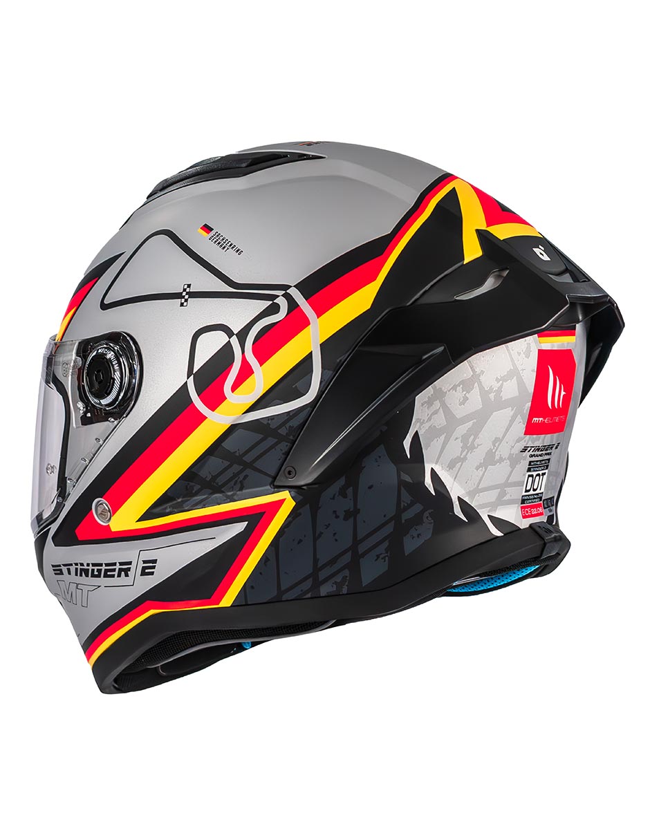 Foto 6 pulgar | Casco Moto Mt Helmets Stinger 2 Grand Prix Alemania Ece2206