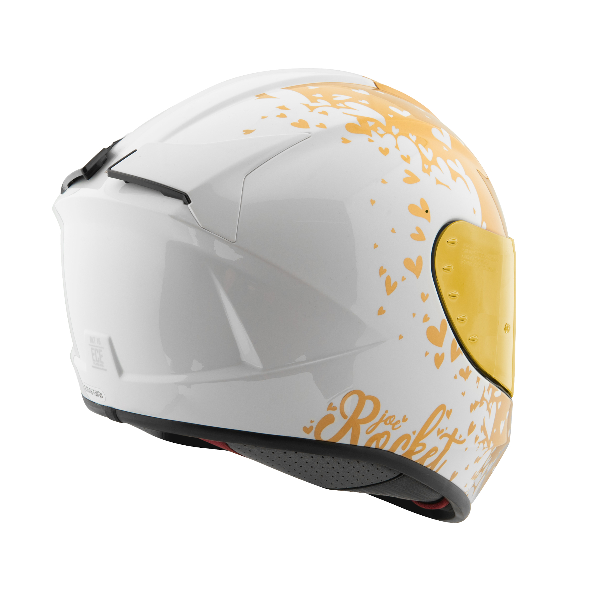 Foto 3 pulgar | Casco Integral  Joe Rocket Rkt 15 Heart Breaker Blanco Dorado