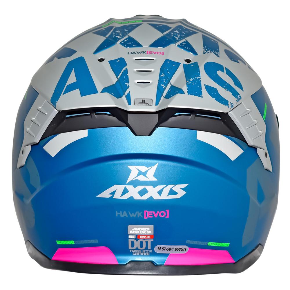 Foto 4 pulgar | Casco Para Motociclista Talla L Cerrado Hawk Spiffy B7 Azul Matte Axxis