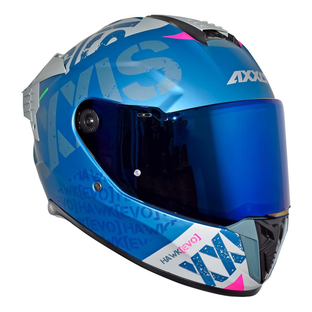 Foto 5 pulgar | Casco Para Motociclista Talla L Cerrado Hawk Spiffy B7 Azul Matte Axxis