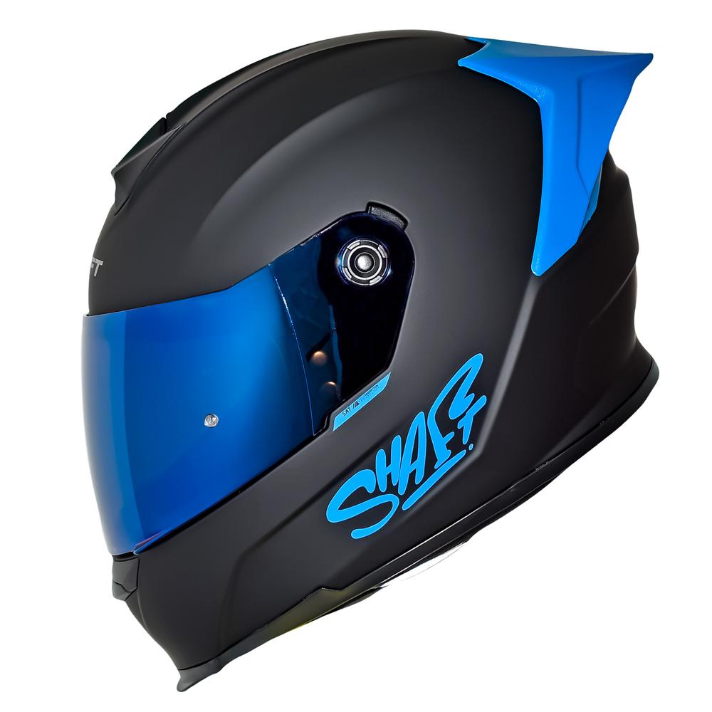Foto 2 pulgar | Casco Cerrado Certificado Talla M Moto Shaft Negro Azul Mate