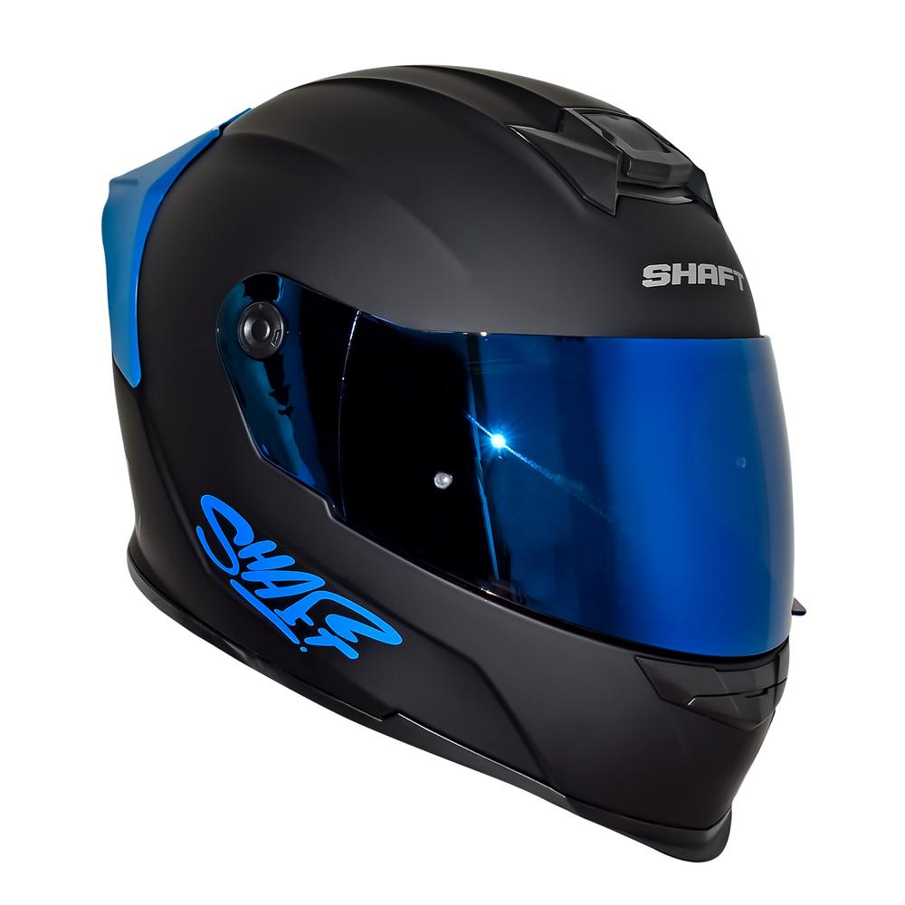 Foto 5 pulgar | Casco Cerrado Certificado Talla M Moto Shaft Negro Azul Mate