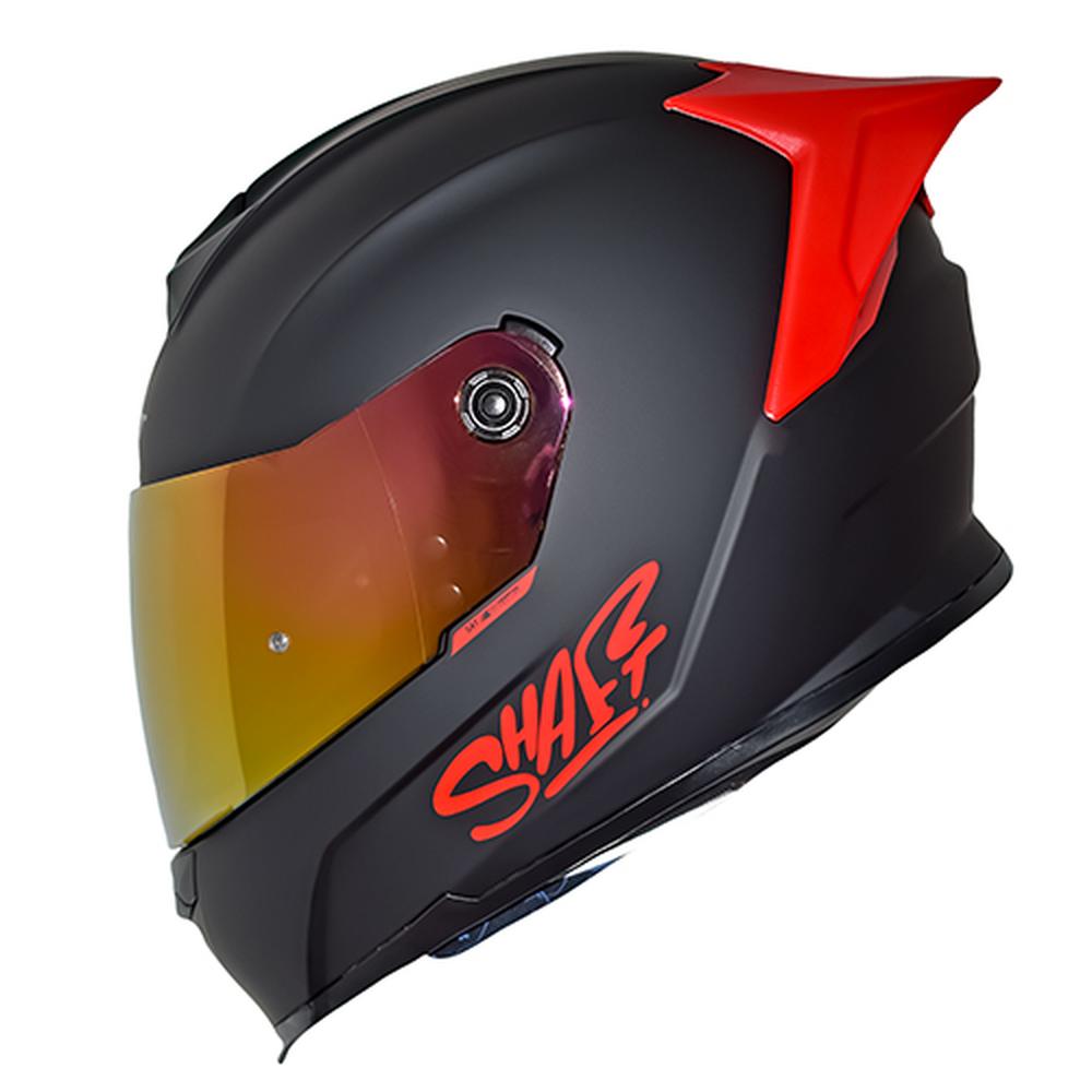 Casco Cerrado Certificado Talla Xl Moto Shaft Negro Rojo Mate