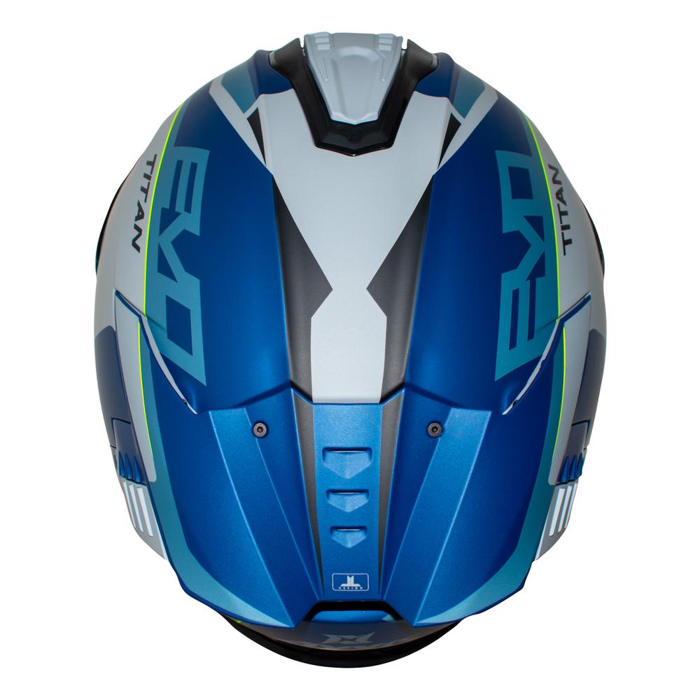 Foto 5 pulgar | Casco Certificado Cerrado Azul Matte Con Lentes Talla L