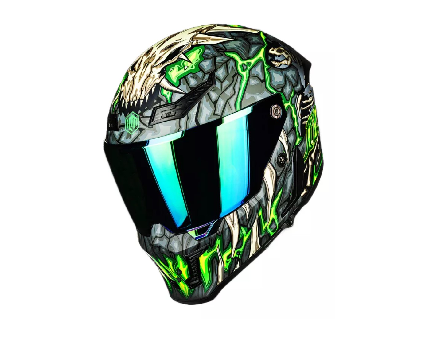Foto 2 pulgar | Casco De Moto Integral Ilm Mf509 Day 1 Green