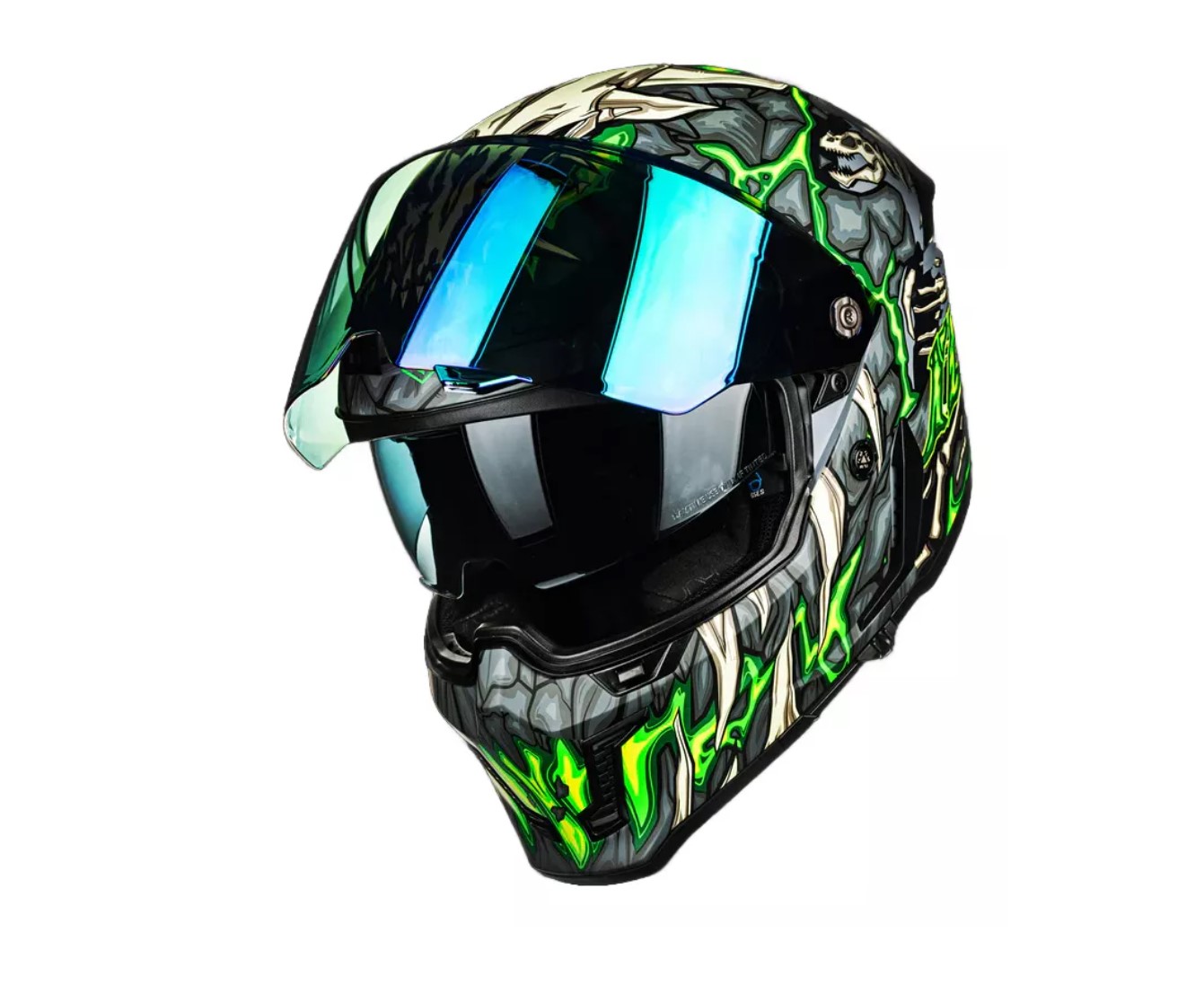 Foto 3 pulgar | Casco De Moto Integral Ilm Mf509 Day 1 Green