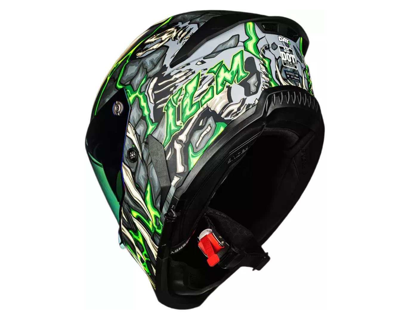 Foto 4 pulgar | Casco De Moto Integral Ilm Mf509 Day 1 Green