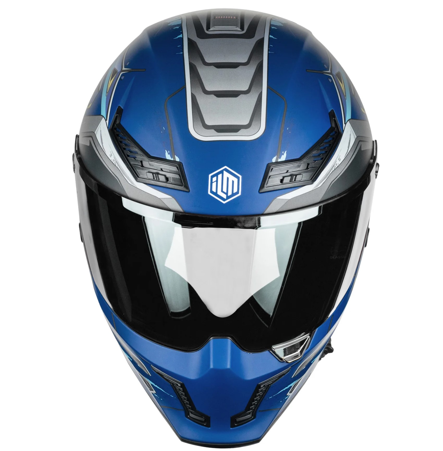 Foto 4 pulgar | Casco De Moto Integral Ilm Mf509 Cyborg Blue