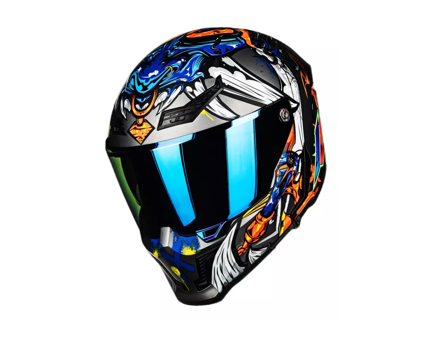 Foto 2 pulgar | Casco De Moto Integral Ilm Mf509 Ronin Blue