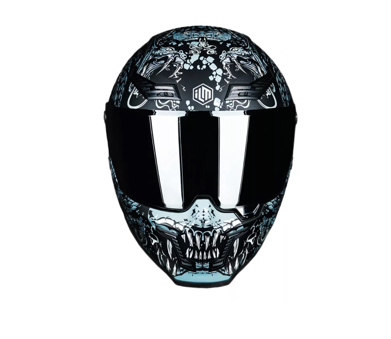Foto 5 pulgar | Casco De Moto Integral Ilm Mf509 Mythology Silver