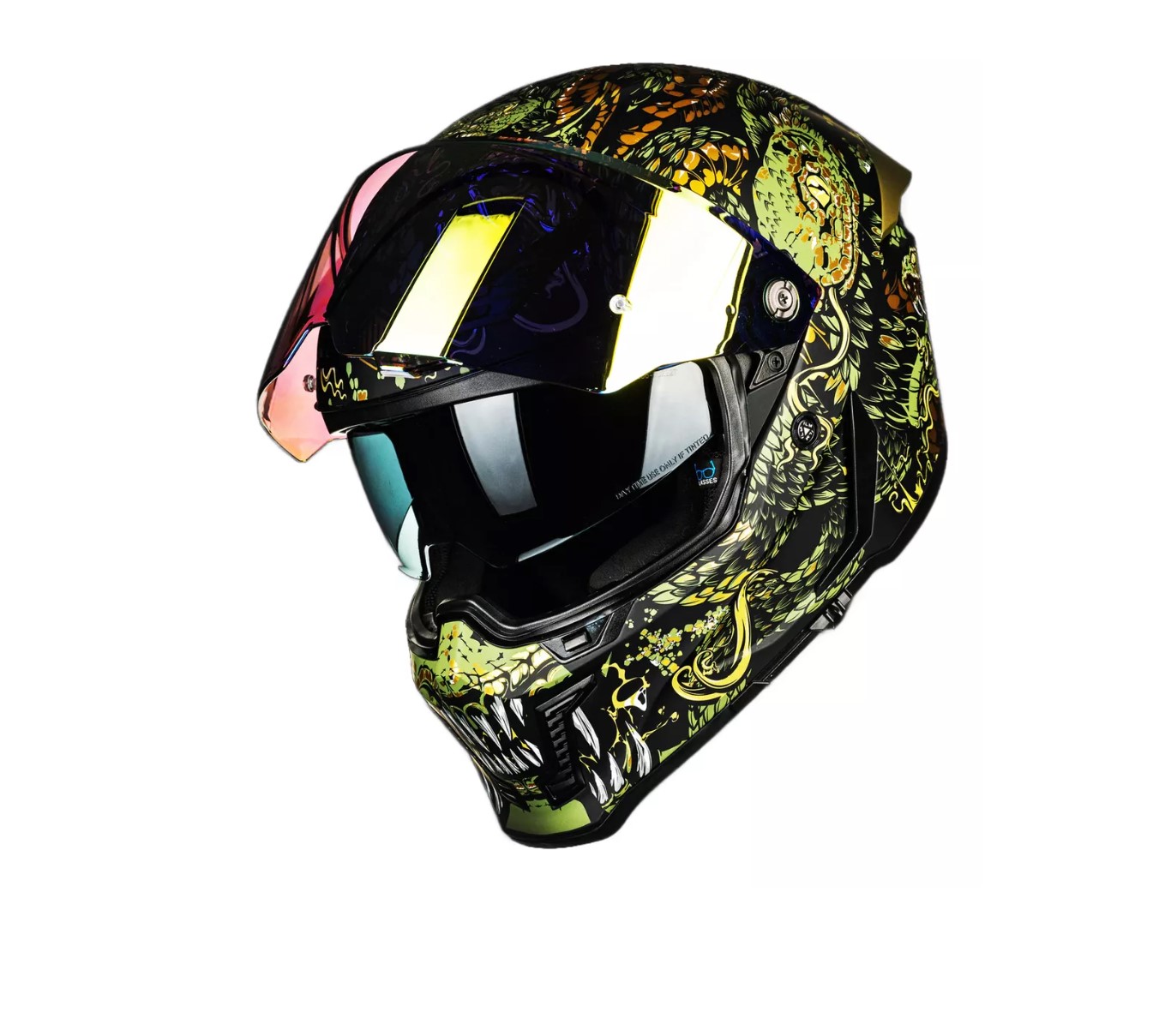 Foto 3 pulgar | Casco De Moto Integral Ilm Mf509 Mythology Gold
