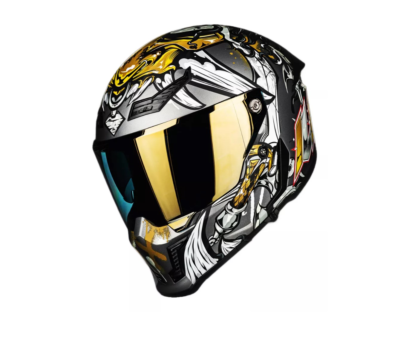 Foto 2 pulgar | Casco De Moto Integral Ilm Mf509 Ronin Gold