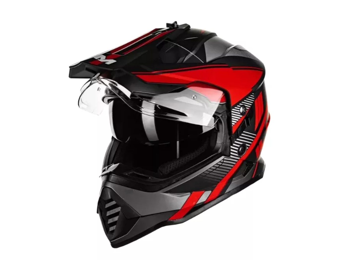 Foto 2 pulgar | Casco De Moto Dual Sport Ilm Ws902 Red Black