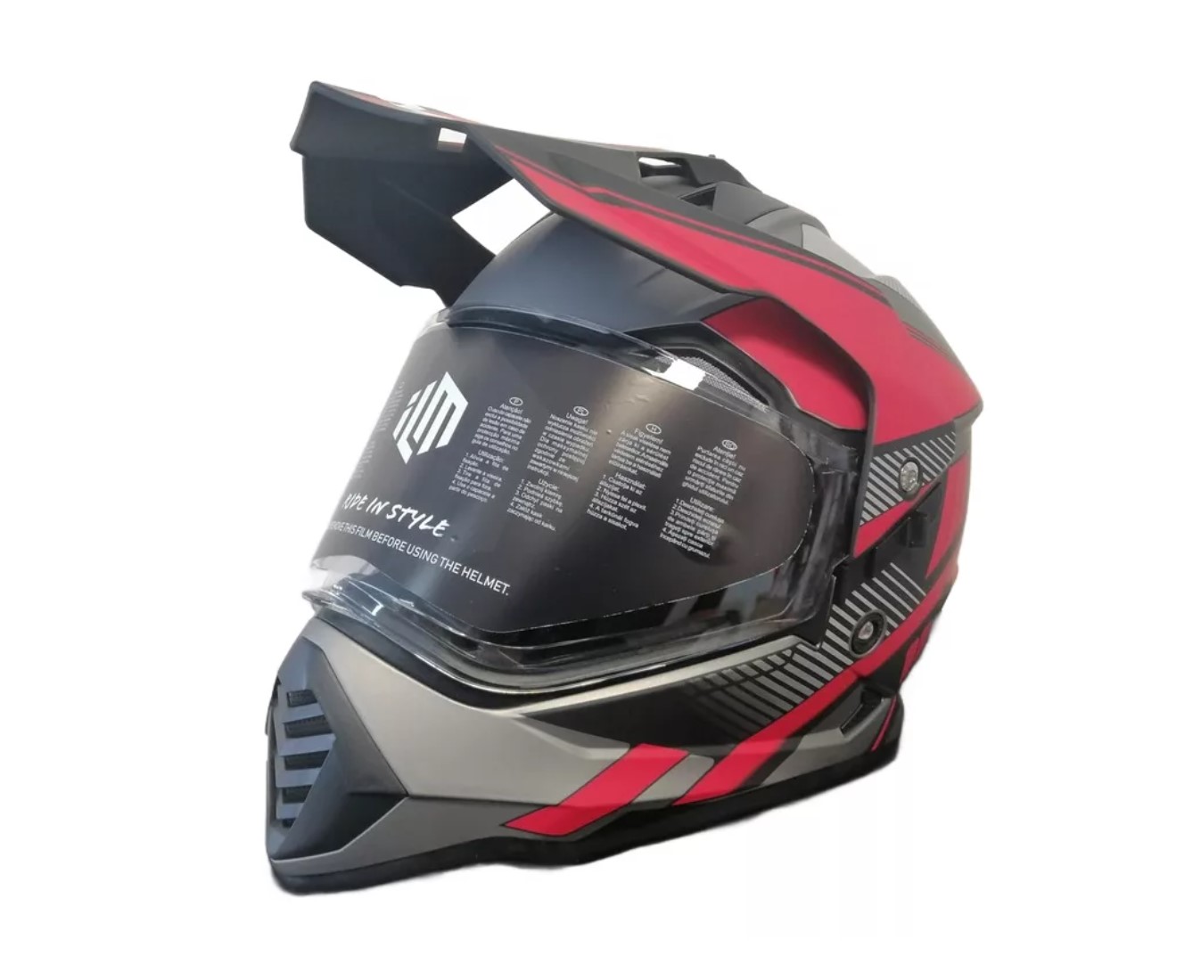 Foto 4 pulgar | Casco De Moto Dual Sport Ilm Ws902 Red Black