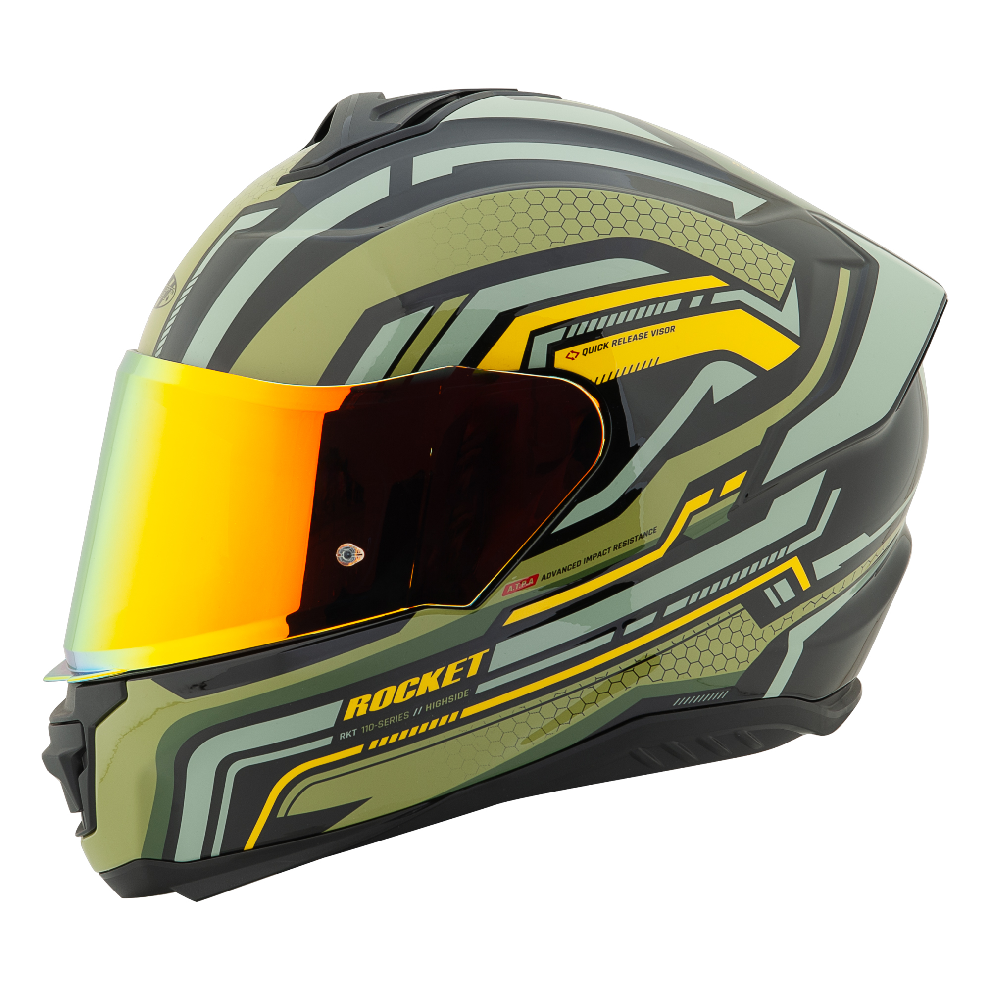 Foto 3 pulgar | Casco Integral Rkt 110 Highside Olive + Mica Iridium