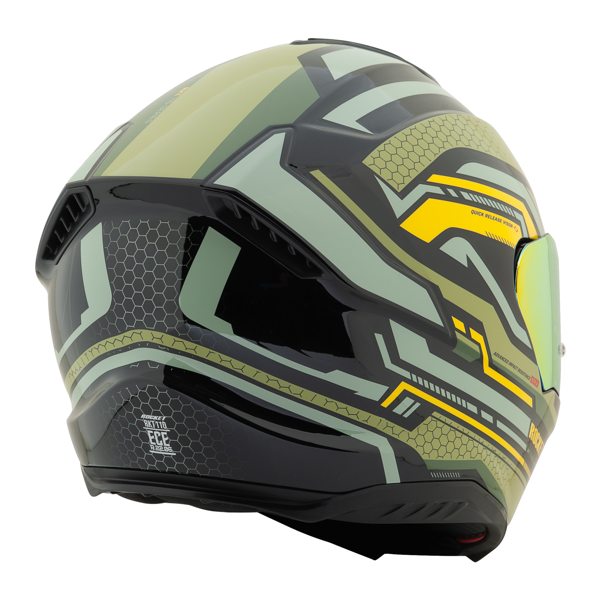 Foto 4 pulgar | Casco Integral Rkt 110 Highside Olive + Mica Iridium