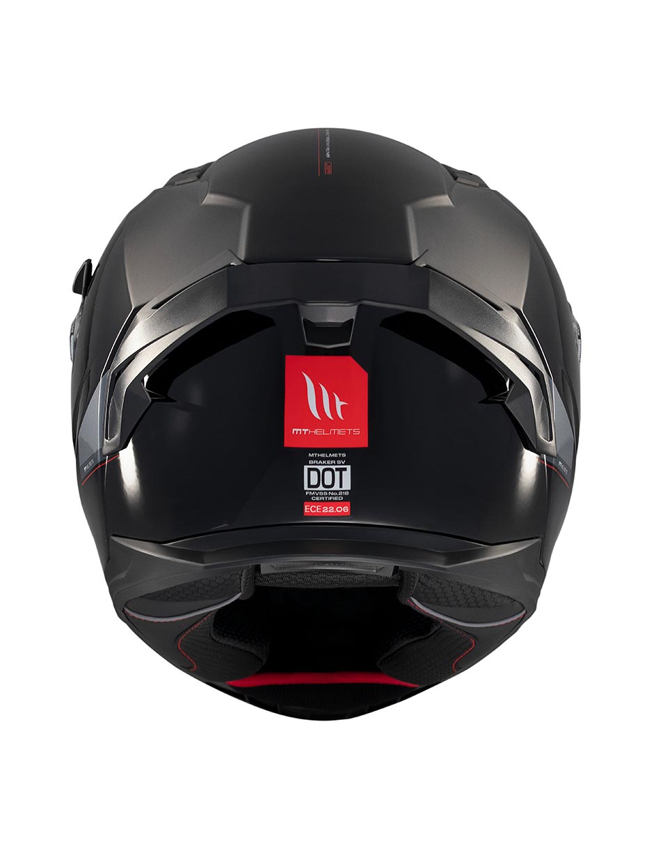 Foto 7 pulgar | Casco De Moto Mt Helmets Ff128sv Braker A1 Negro Brillante