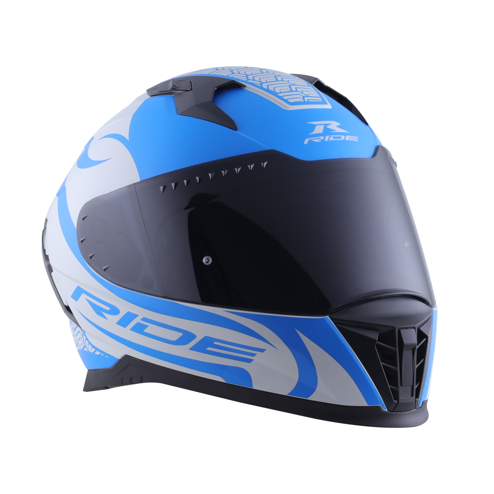 Foto 2 pulgar | Casco Integral Ride Track Sc Triade Gris/azul Talla L, Antirayones, Certificación Dot