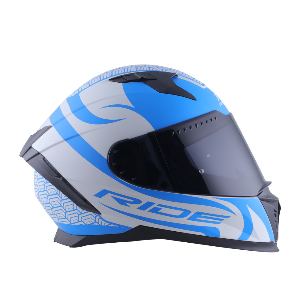 Foto 4 pulgar | Casco Integral Ride Track Sc Triade Gris/azul Talla L, Antirayones, Certificación Dot