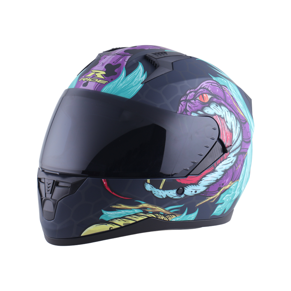 Casco Integral Ride Track Hr Beastic Negro/verde Talla L Visor Antirayones, Dot