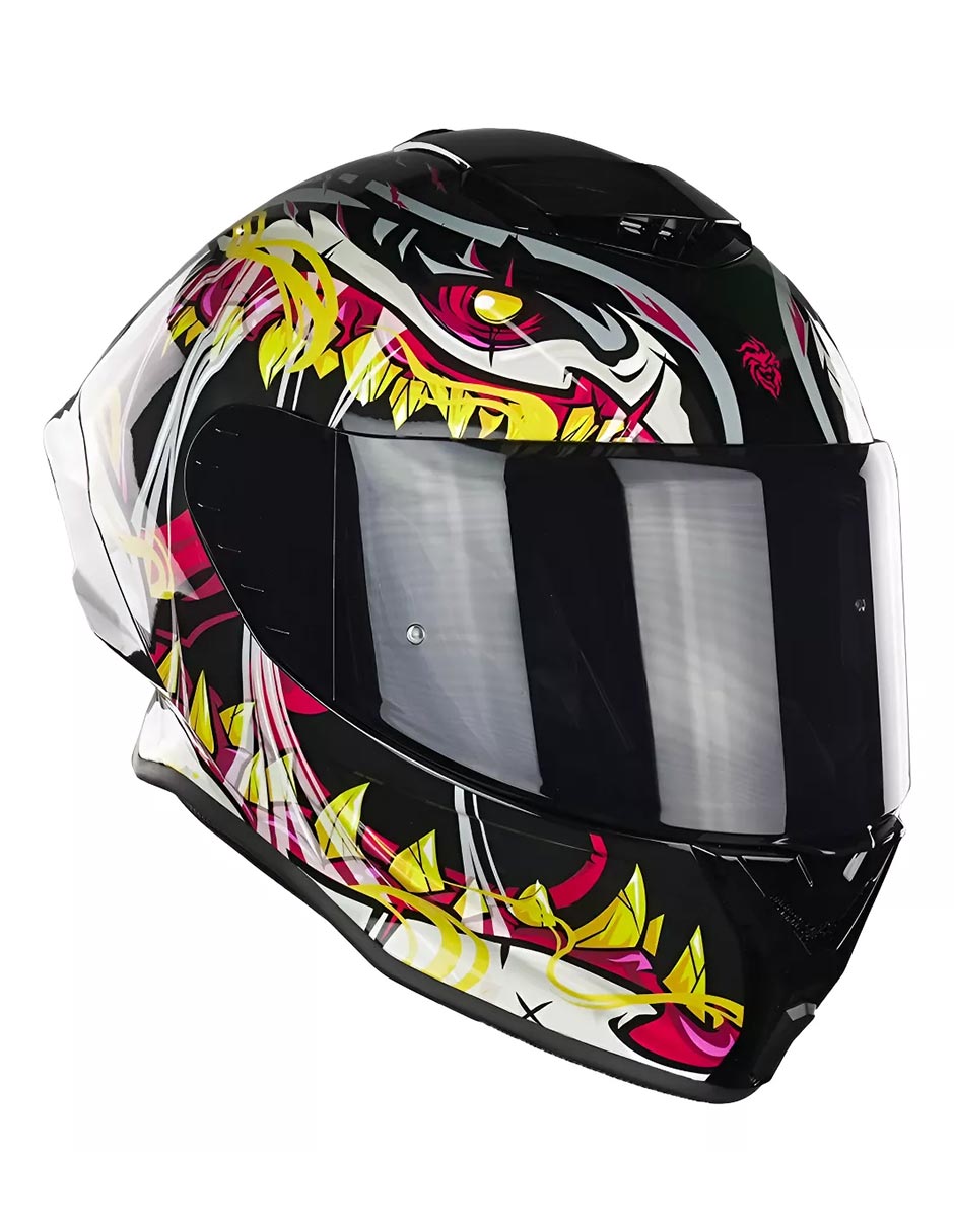 Foto 2 pulgar | Casco Para Moto Kov Buster Skualo Negro Cert Dot Mica Humo