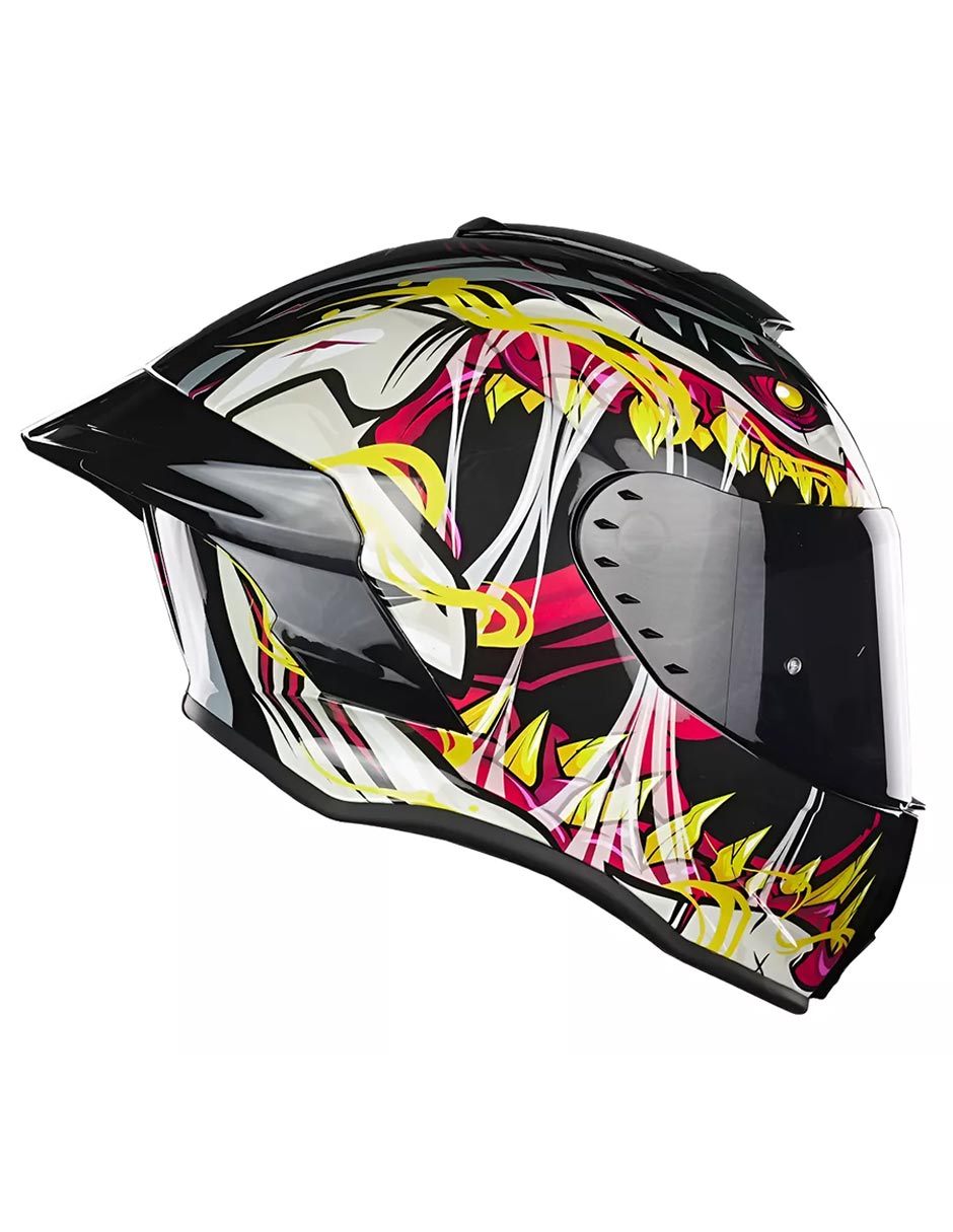 Foto 3 pulgar | Casco Para Moto Kov Buster Skualo Negro Cert Dot Mica Humo