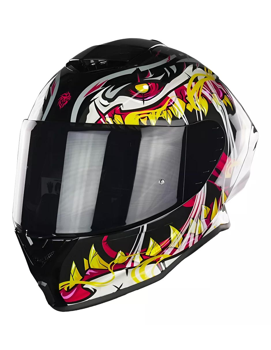 Foto 4 pulgar | Casco Para Moto Kov Buster Skualo Negro Cert Dot Mica Humo