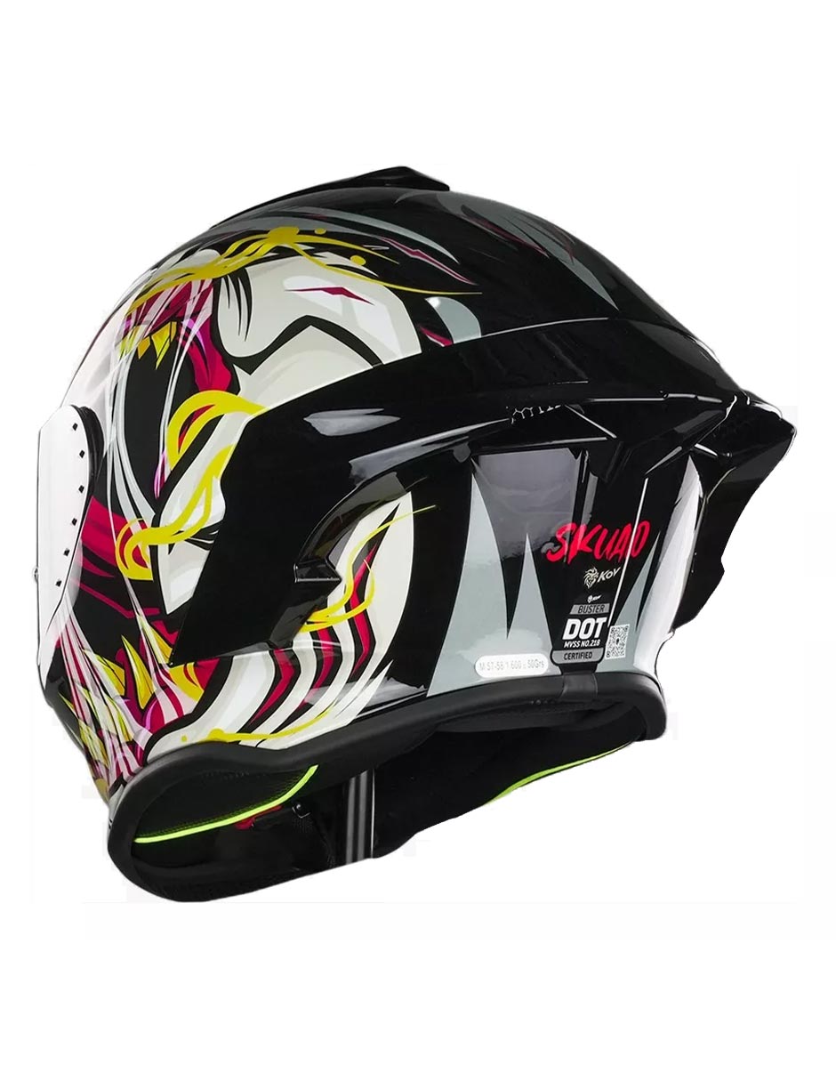 Foto 4 | Casco Para Moto Kov Buster Skualo Negro Cert Dot Mica Humo