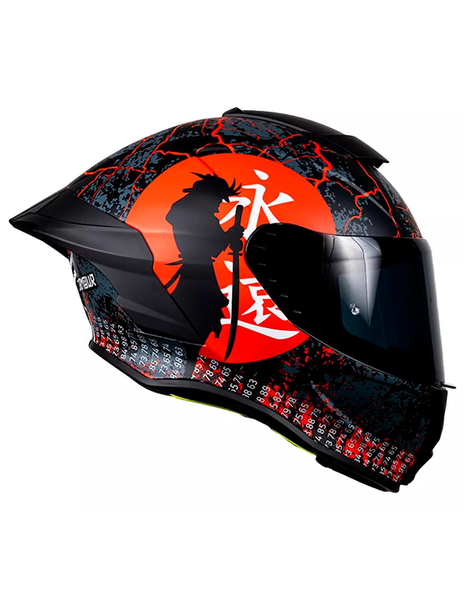 Foto 5 pulgar | Casco Integral Para Moto Kov Buster Rider Armour Rojo