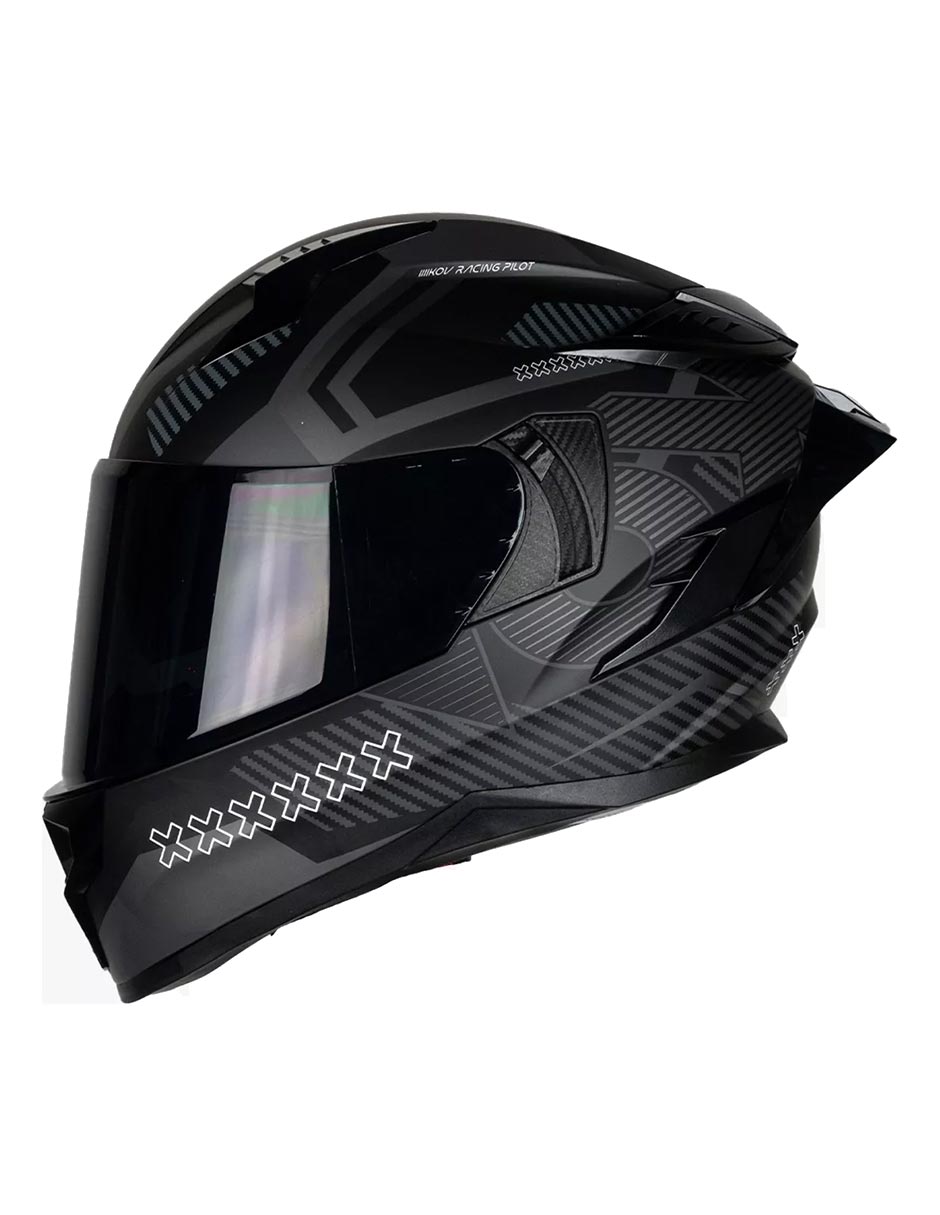 Foto 3 pulgar | Casco Para Moto Kov Ares Knox Negro Gris Cert Dot Mica Humo