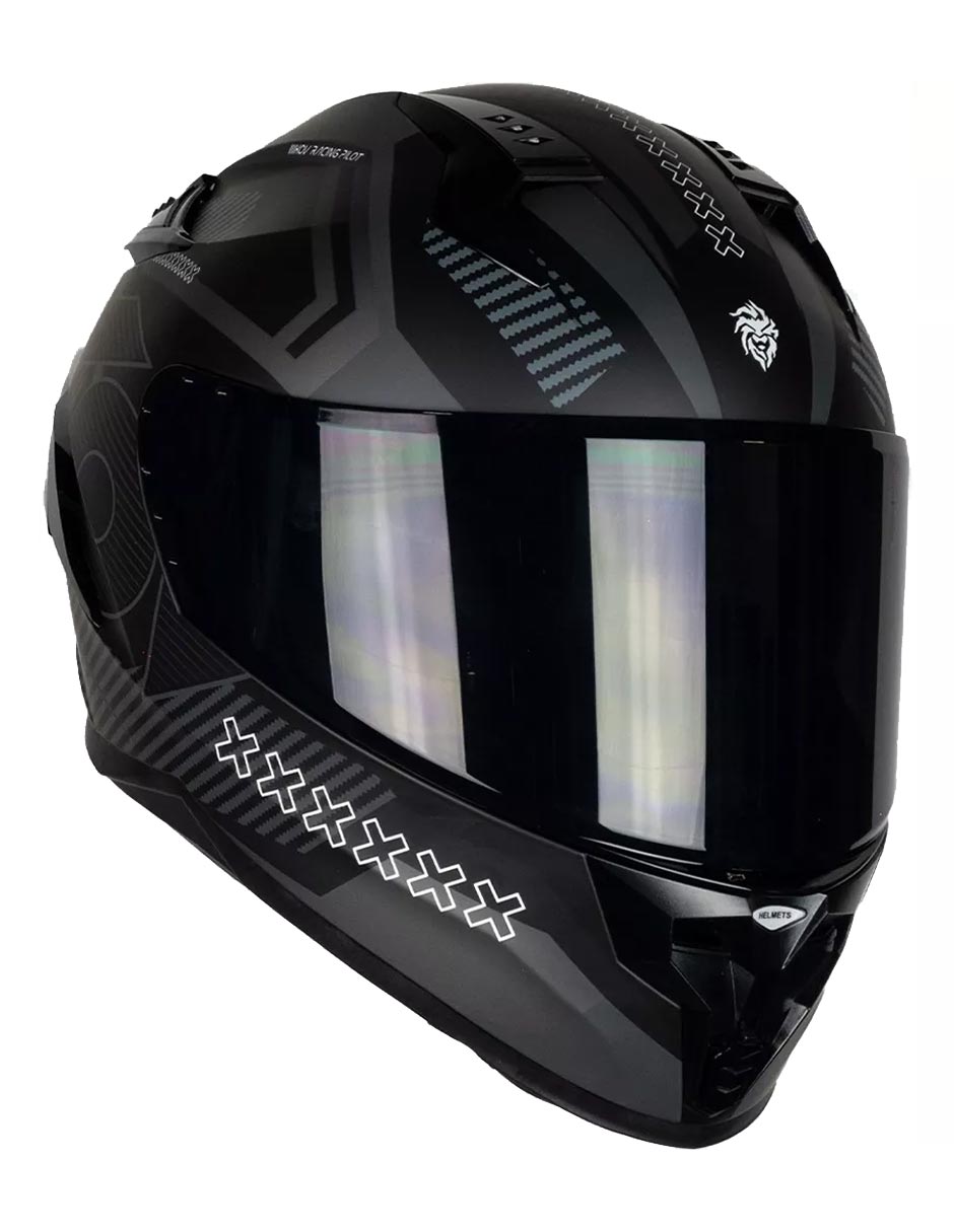 Foto 5 pulgar | Casco Para Moto Kov Ares Knox Negro Gris Cert Dot Mica Humo