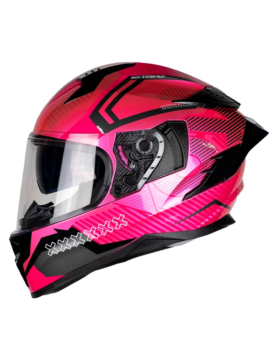 Foto 2 pulgar | Casco Integral De Moto Kov Ares Knox Rosa Negro Dot