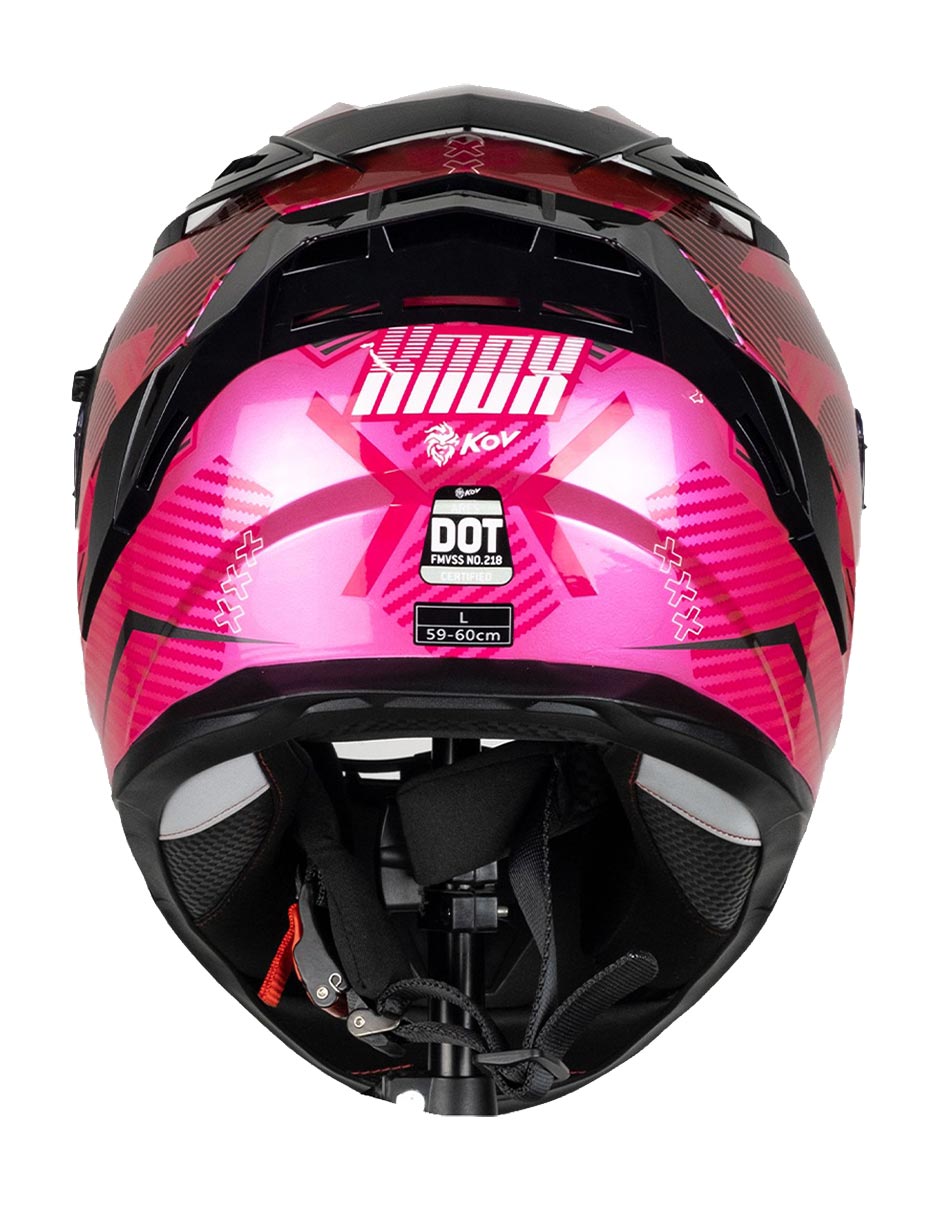 Foto 5 pulgar | Casco Integral De Moto Kov Ares Knox Rosa Negro Dot