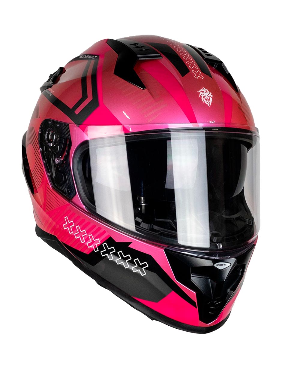 Foto 8 pulgar | Casco Integral De Moto Kov Ares Knox Rosa Negro Dot