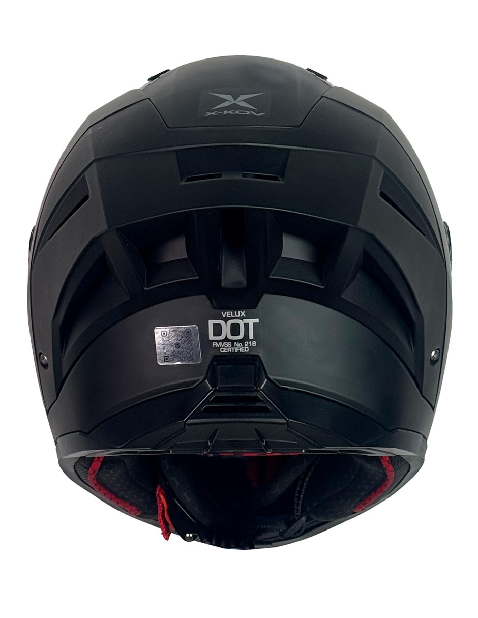 Foto 5 pulgar | Casco Integral De Moto X- Kov Velux Solido Negro Mate