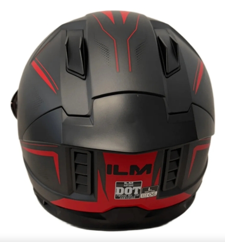 Foto 4 pulgar | Casco De Moto Ilm Mf568 Rojo Y Negro