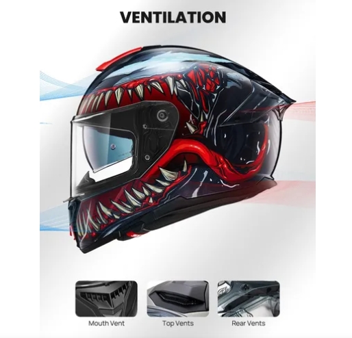 Foto 3 pulgar | Casco De Moto Integral Ilm 861a The Night