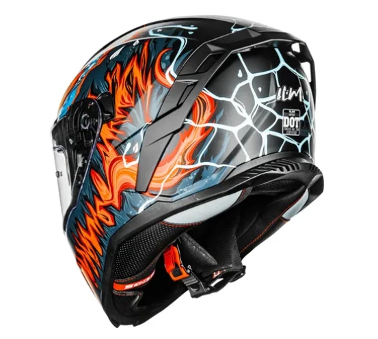 Foto 3 pulgar | Casco De Moto Ilm Mf567 Fire Red