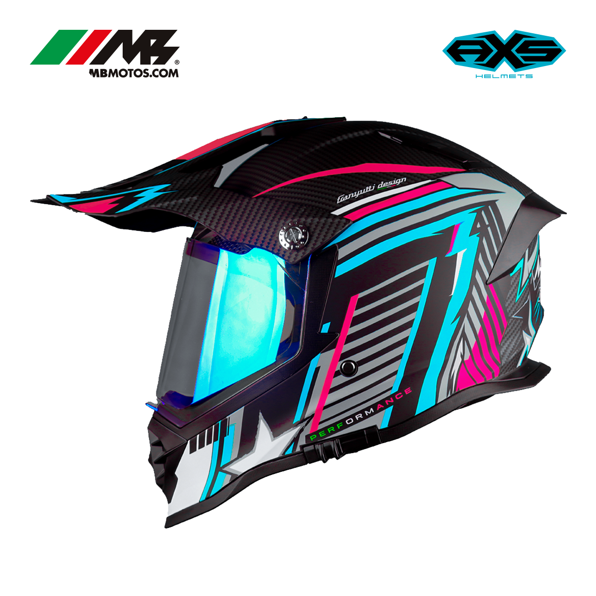 Foto 4 pulgar | Casco Para Motocicleta Axs Beretta Azul