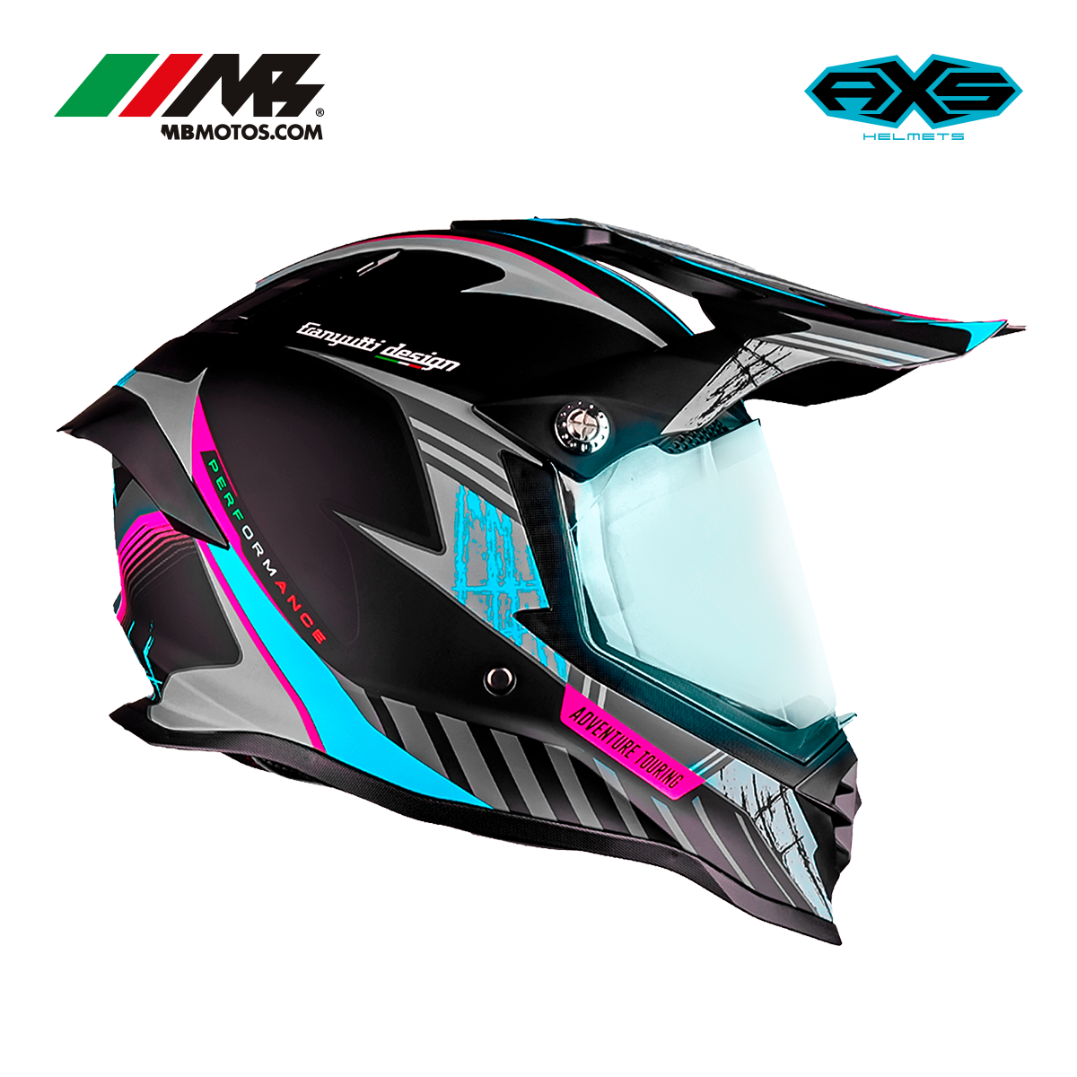 Foto 2 pulgar | Casco Para Motocicleta Axs Performance Nordica Azul