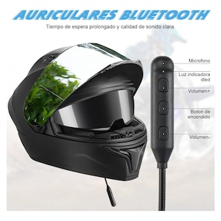 Foto 3 | Casco Integral Para Moto Certificado Dot Luz Led Bluetooth Talla: S Eo Safe Imports Esi-20911 Negro