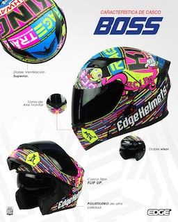 Foto 7 | Casco Abatible Edge RACING 360 Multicolor Talla G